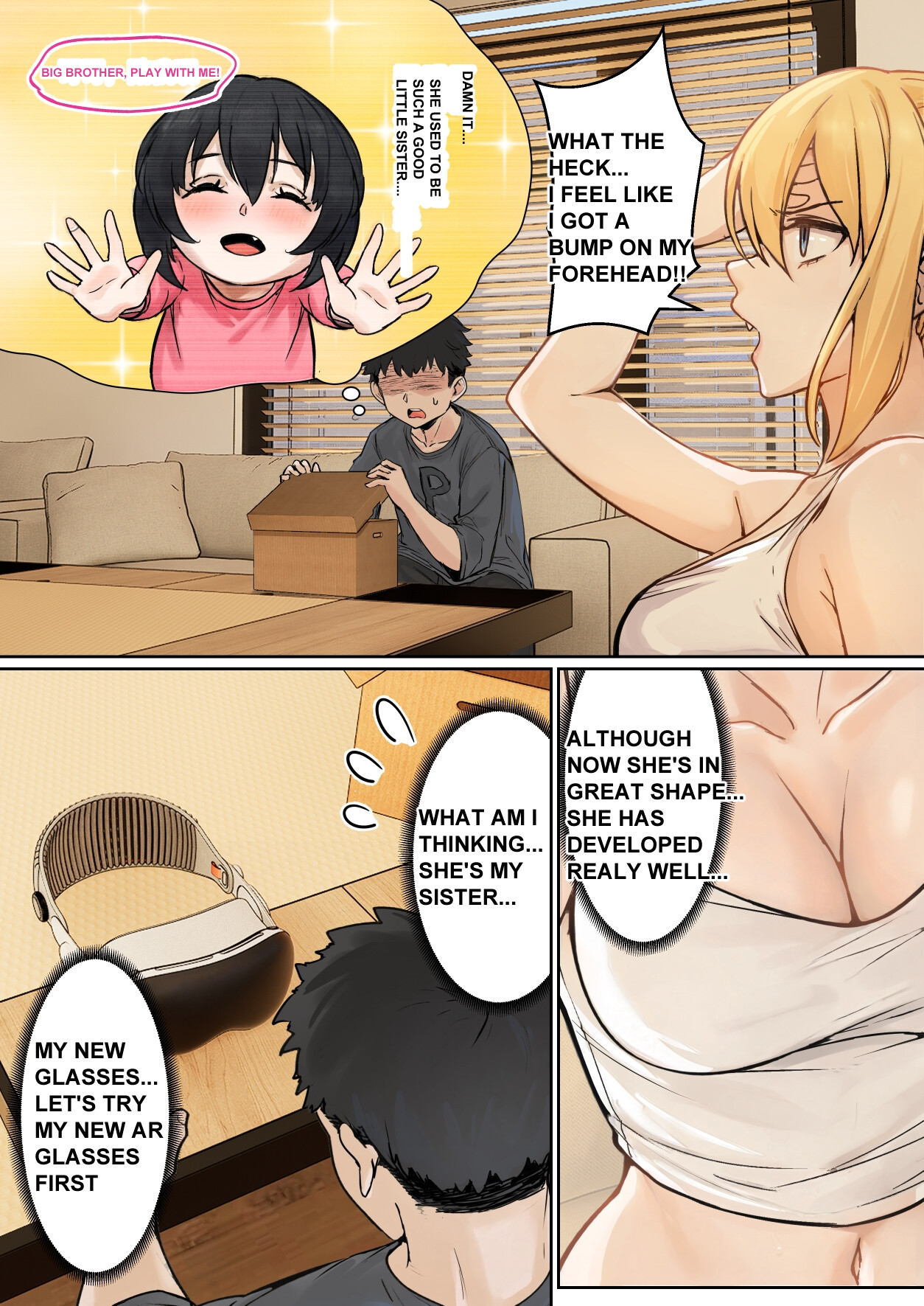 Hentai Manga Comic-My AR glasses can see various stats about my foster sister!?-Read-6